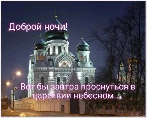 Доброй ночи! бы проснуться В цар вии небесном.