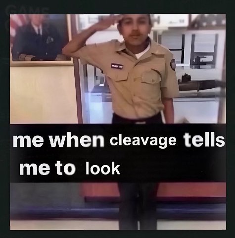 me when cleavage tells me to look