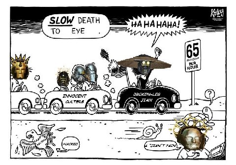 SLOW DEATH HAHAHAHA! TO EYE 65 we HOUR 4$ А aus BROKEN-LEG JIAN Ole 9 СОС 2