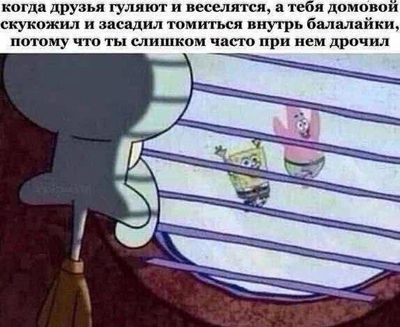 когда друзья гуляют и веселятся, а тебя домовой скукожил и засадил томиться внутрь балалайки, потому что ты слишком часто при нем дрочил
