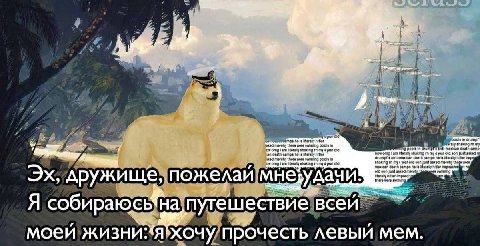 дружище, пожелай мнезудачи Я собираюс На путешествие всей моей хочу прочесть левый мем.
