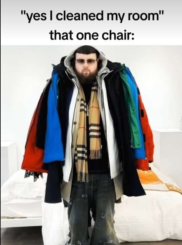 "yes cleaned my room" that one chair: