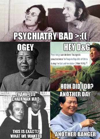 PSYCHIATRY'BAD he OGEY Psychology was declared “bourgeois pseudoscience’ in People’s hin during the Cultural Revolution (1966-1976) “ANOTHER DAY CHAIRMAN MAO THIS IS EXACTLY, WHAT WE WANTED NOTHER GER