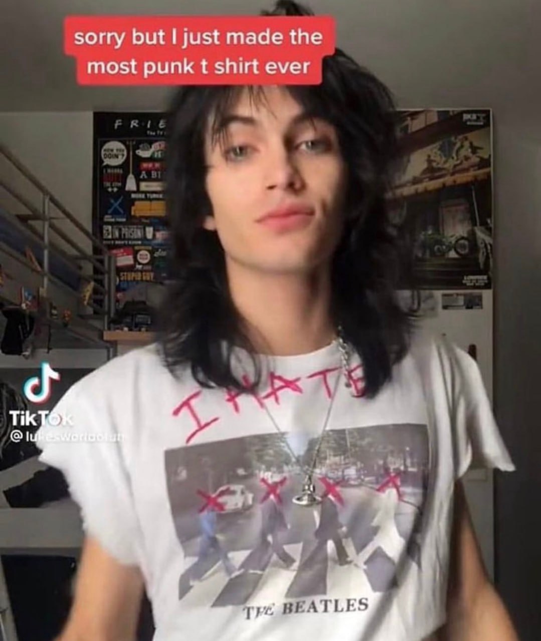 sorry but I just made the most punk shirt ever Tik BEATLES