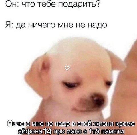 Он: что тебе подарить? Я: да ничего мне не надо укизникроме аифона про
