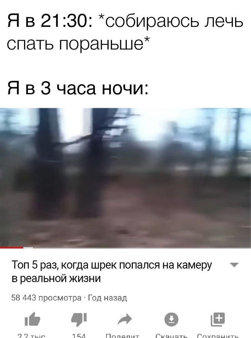 21:30: *собираюсь лечь спать пораныше* 3 часа ночи: Топ 5 раз, когда шрек попался на камеру 4 в реальной жизни 58 443 просмотра Год назад lie 99