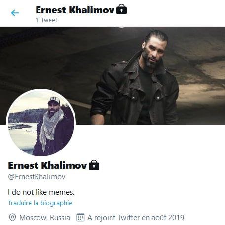 Ernest Khalimov Tweet Ernest Khalimov nestKhalimov not like memes. Traduire Moscow, Russia A rejoint Twitter 2019