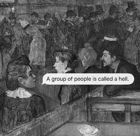А group of people is called a hell.