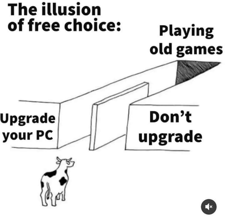 The illusion of free choice: Playing old games Upgrade Don’t your upgrade о