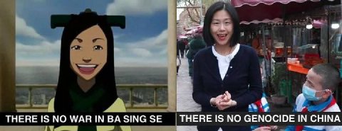 a THERE IS NO WAR IN SING THERE IS NO GENOCIDE IN CHINA