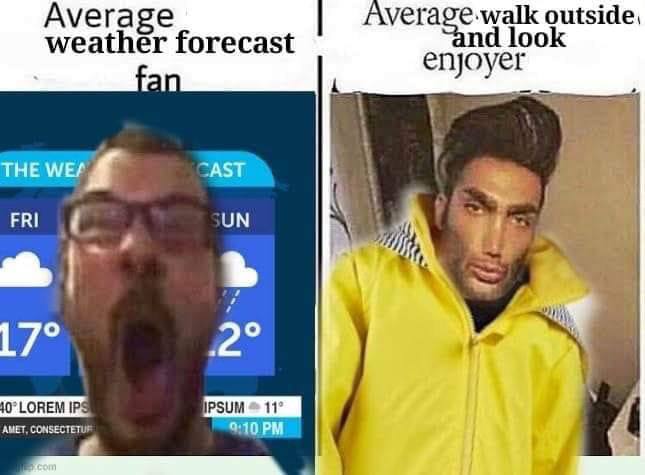 Average weather forecast verage walk outside, enjoyer AST THE wer FRI 17° 2° А whet 10