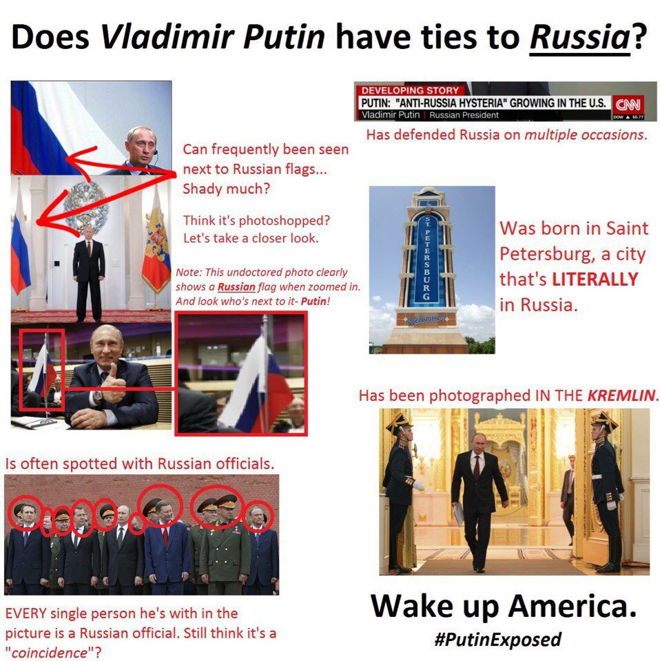 Does Vladimir Putin have ties to Russia? DEVELOPING STORY LPUTIN: "ANTI-RUSSIA GROWING IN THE Viadimir Putin an President Has defended Russia on multiple occasions. Can frequently been seen next to Ru
