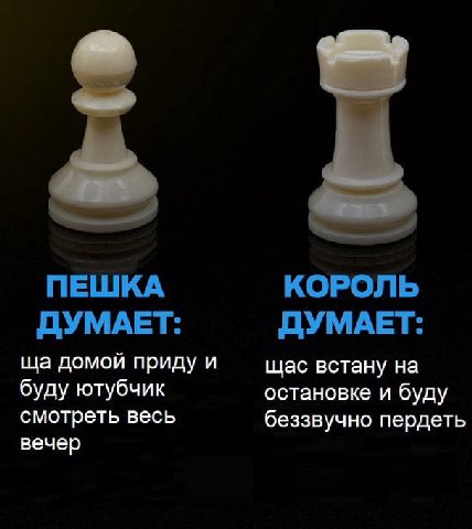 ПЕШКА КОРОЛЬ ДУМАЕТ: ДУМАЕТ: домой приду и щас встану на буду ютубчик остановке и буду смотреть весь беззвучно пердеть вечер