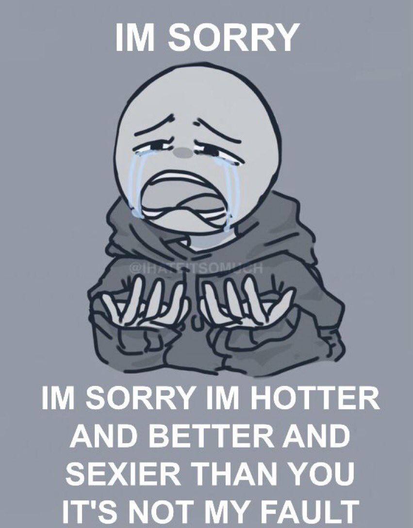 SORRY SORRY HOTTER AND BETTER AND SEXIER THAN YOU IT'S NOT MY FAULT