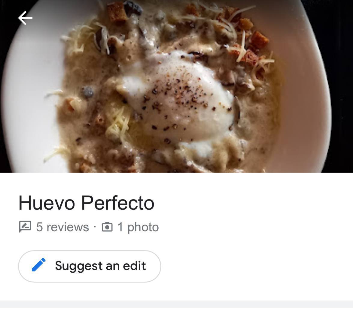 4% Huevo Perfecto 5 reviews 1 photo Suggest an edit