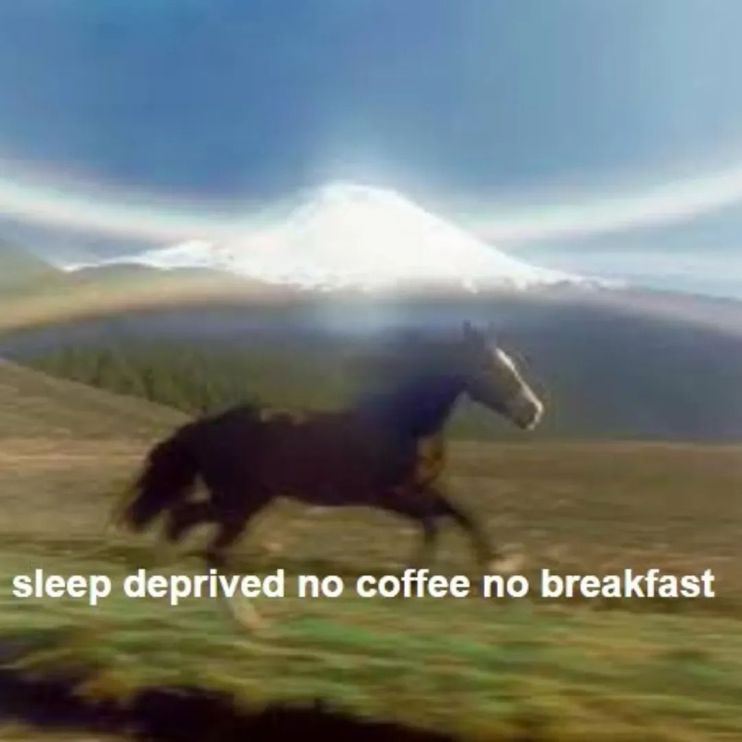 sleep deprived no coffee no breakfast