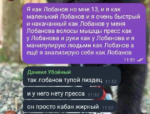 Я как Лобанов но мне 13, как маленький Лобанов и я очень быстрый и накачанный как Лобанов у меня Лобанова волосы мышцы пресс как у Лобанова и руки как у Лобанова манипулирую людьми как Лобанов а 4 ещё