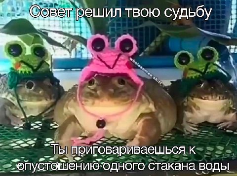 твою судьбу a 4 приговариваешься к одного стакана воды