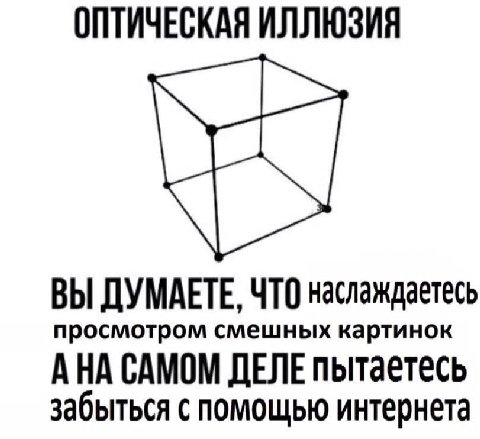ОПТИЧЕСКАЯ ИЛЛЮЗИЯ ВЫ ДУМАЕТЕ, ЧТО наслаждаетесь просмотром смешных картинок АНА САМОМ ДЕЛЕ пытаетесь забыться с помощью интернета
