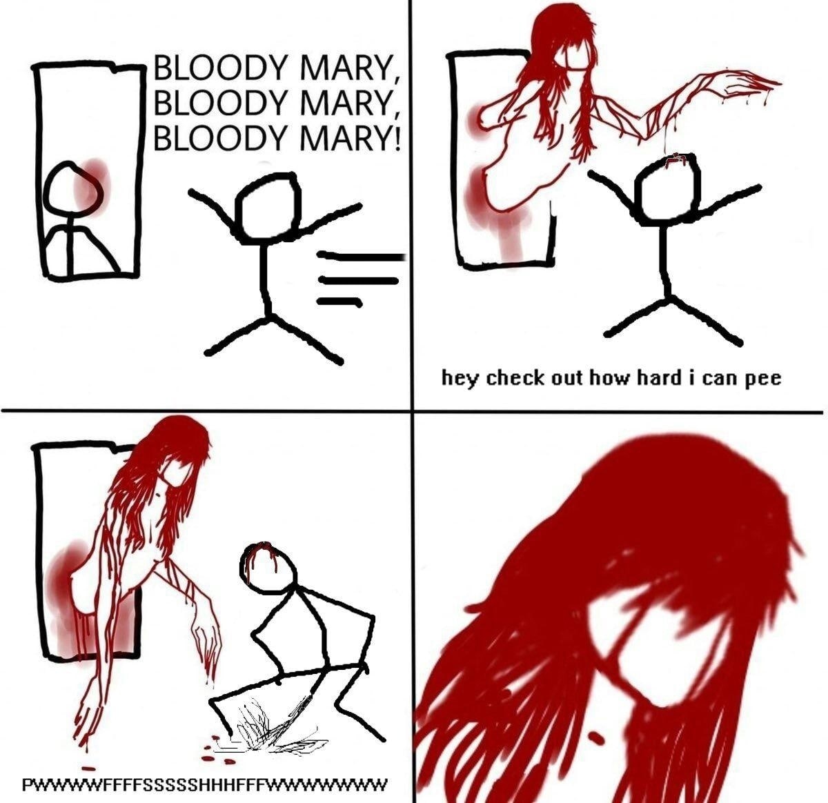 BLOODY MARY, BLOODY MARY, BLOODY MARY! hey check out how hard i can pee