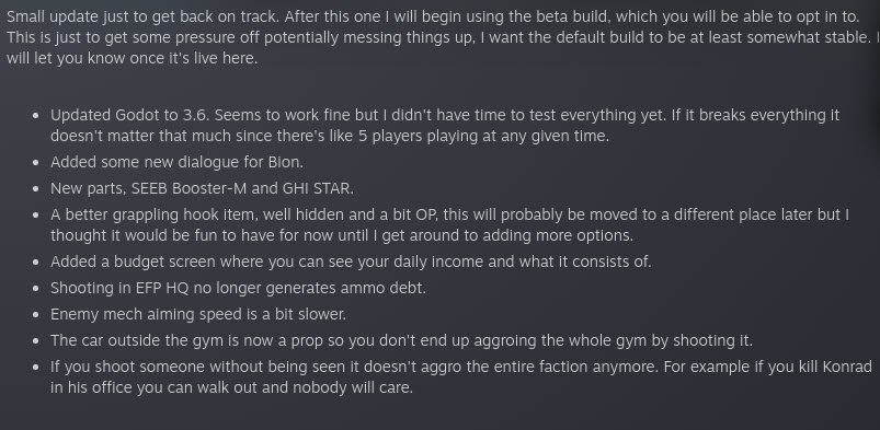 Small update just to get on {гаск. After this one wil) begin using the deta which you will be able to opt in This is just to get some pressure off potentially теззтс things up. want ire cefault Dui.c 