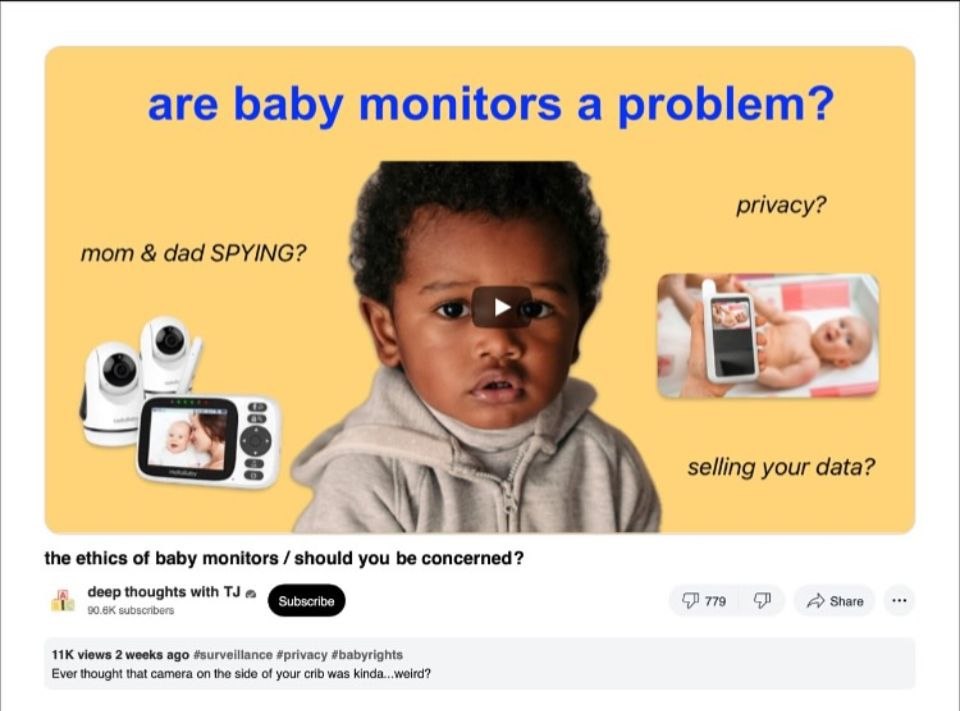 are baby monitors a problem? privacy? mom dad SPYING? selling your data? the ethics of baby monitors should you be concerned? deep thoughts with 779 Share views 2 weeks ago #surveiliance #privacy #bab