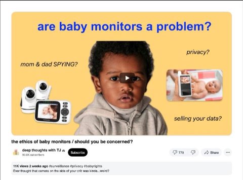 are baby monitors a problem? privacy? mom dad SPYING? selling your data? the ethics of baby monitors should you be concerned? deep thoughts with 779 Share views 2 weeks ago #surveiliance #privacy #bab