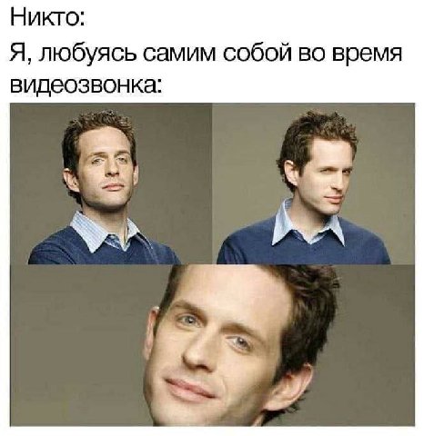 Никто: Я, любуясь самим собой во время видеозвонка: