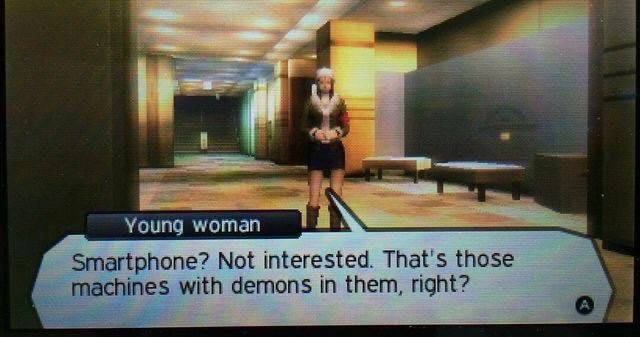 Young woman Smartphone? Not interested. That's those with детоп$ them, right?