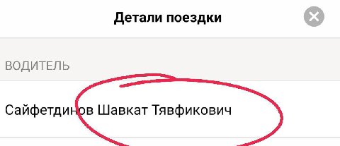 Детали поездки ВОДИТЕЛЬ Сайфетди в Шавкат Тявфикович
