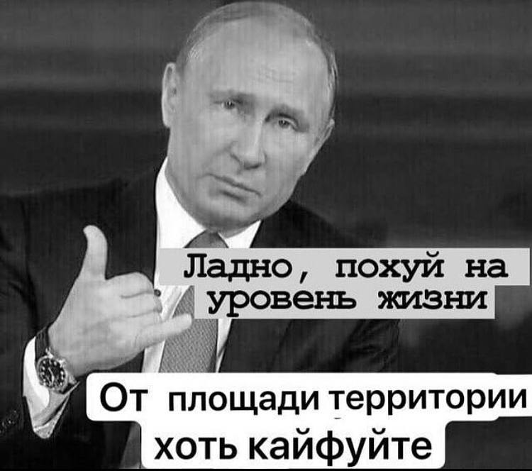 Ладно, похуй на А уровень жизни 5 площади территории хоть кайфуйте