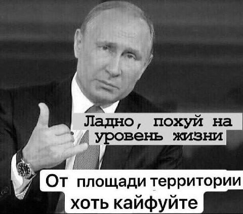 Ладно, похуй на А уровень жизни 5 площади территории хоть кайфуйте