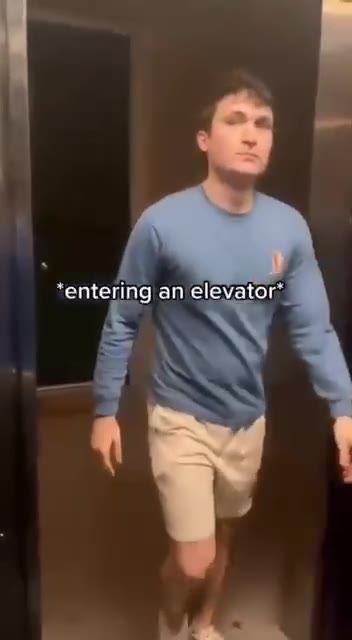 ‘entering an elevator