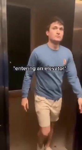 ‘entering an elevator