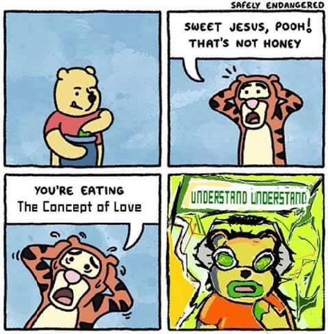 SAFELY ENDANGE SWEET JESUS, Роон! THATS NOT HONEY you'RE EATING The Concept of Love UNDERSTAND