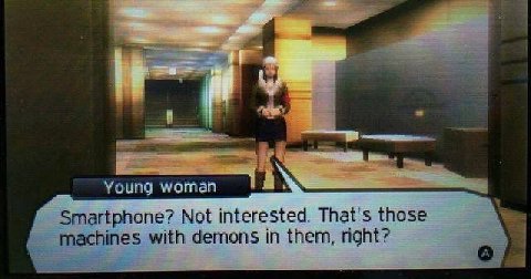 Young woman Smartphone? Not interested. That's those with demons in them, right?
