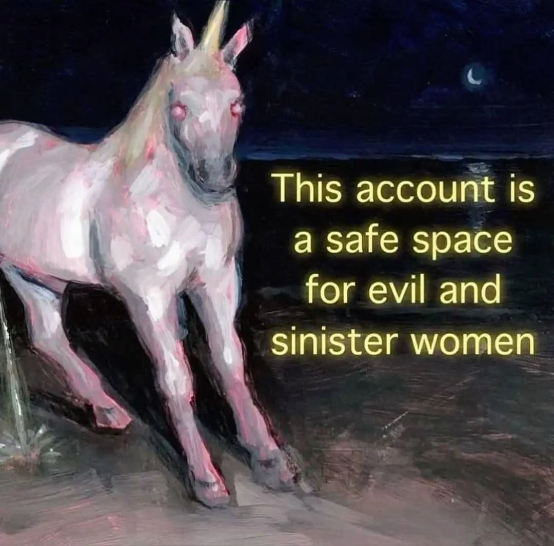 А This account 1$ a safe space for evil and sinister women