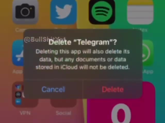 @BullSiyéi@te “Telegram”? = stored in iCloud will not be deleted.