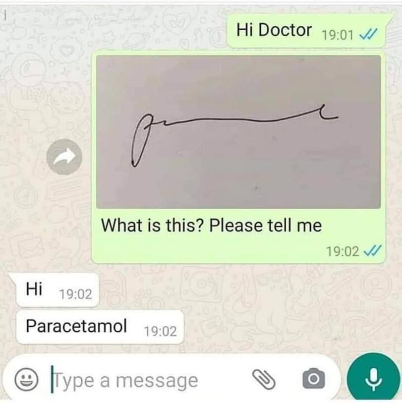 Doctor What is this? Please tell me 19:02 19:02 ‘Paracetamol 19: [Type a message