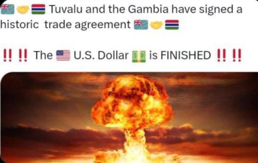 Tuvalu and the Gambia have signed а historic trade agreement The Dollar FINISHED И И