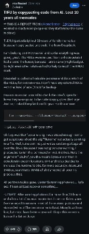 23 ago Gam Zashuiba TIFU copypasting code from Lost 20 years of memories THIS IS A REPOST FROM r/HomeServer Original post. (1 wanted to reach more people so they don't make the same mistake) TLDR: (po