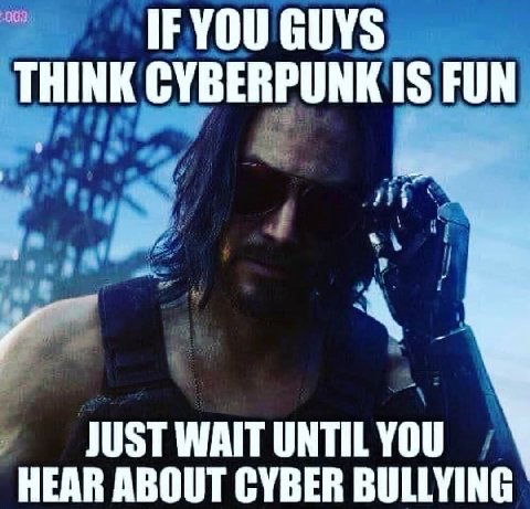 IF YOU GUYS THINK CYBERPUNK IS FUN JUST WAIT UNTIL YOU HEAR ABOUT CYBER BULLYING