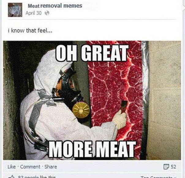 Meatremoval memes i know that feel... GREA ANY МОВЕМЕАТ Like Comment Share