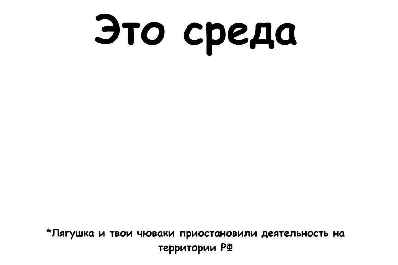 Это среда *Лягушка и твои чюваки приостановили деятельность на территории