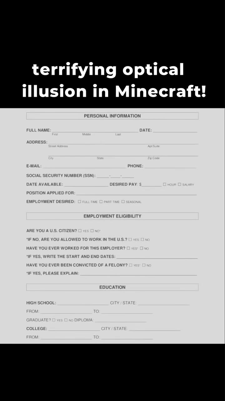 terrifying optical illusion in Minecraft! PERSONAL INFORMATION