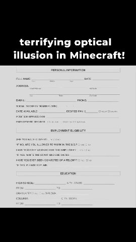 terrifying optical illusion in Minecraft! PERSONAL INFORMATION