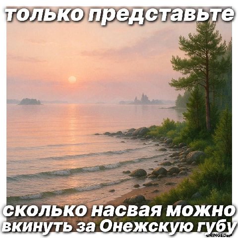 голько представьте сколько насвая можно вкинуть за Онежскую губу,