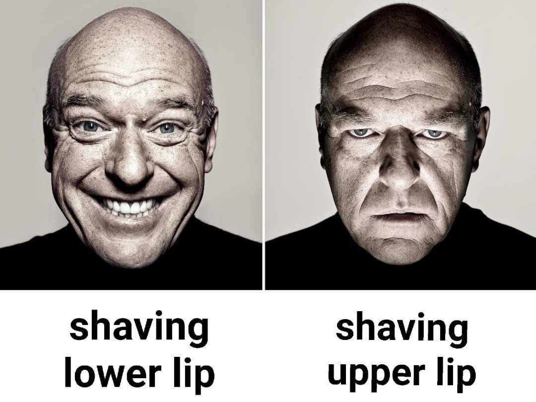 shaving shaving upper lip lower lip