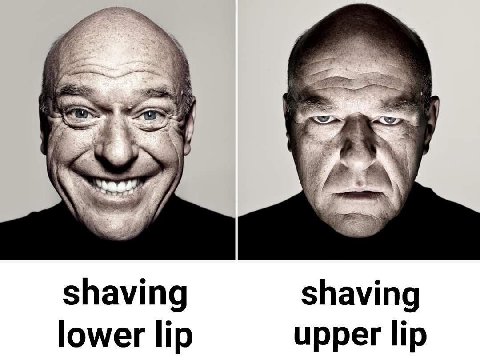 shaving shaving upper lip lower lip