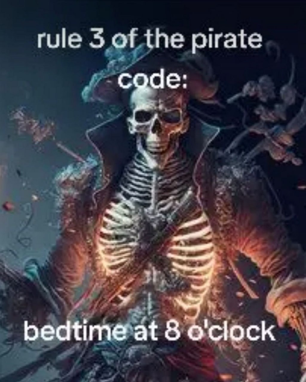 rule 3 of the pirate bedtime at 8 o'clock